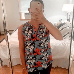 Chiffon Flower Printed Tank Top